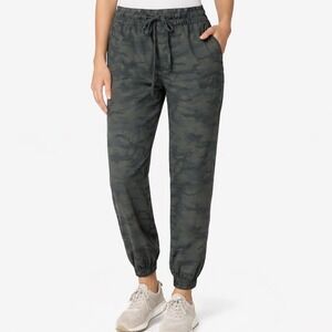 LOFT Camo Jogger Pants Womens S High Rise Drawstring Casual Athleisure